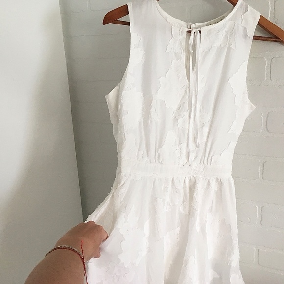 TED BAKER LONDON Mini Dress Maylee Floral Appliqué Tie-front Cotton White 6 - Picture 16 of 16